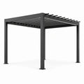 Pergola en aluminium anthracite avec toit à lames, 300 × 300 × 250 cm