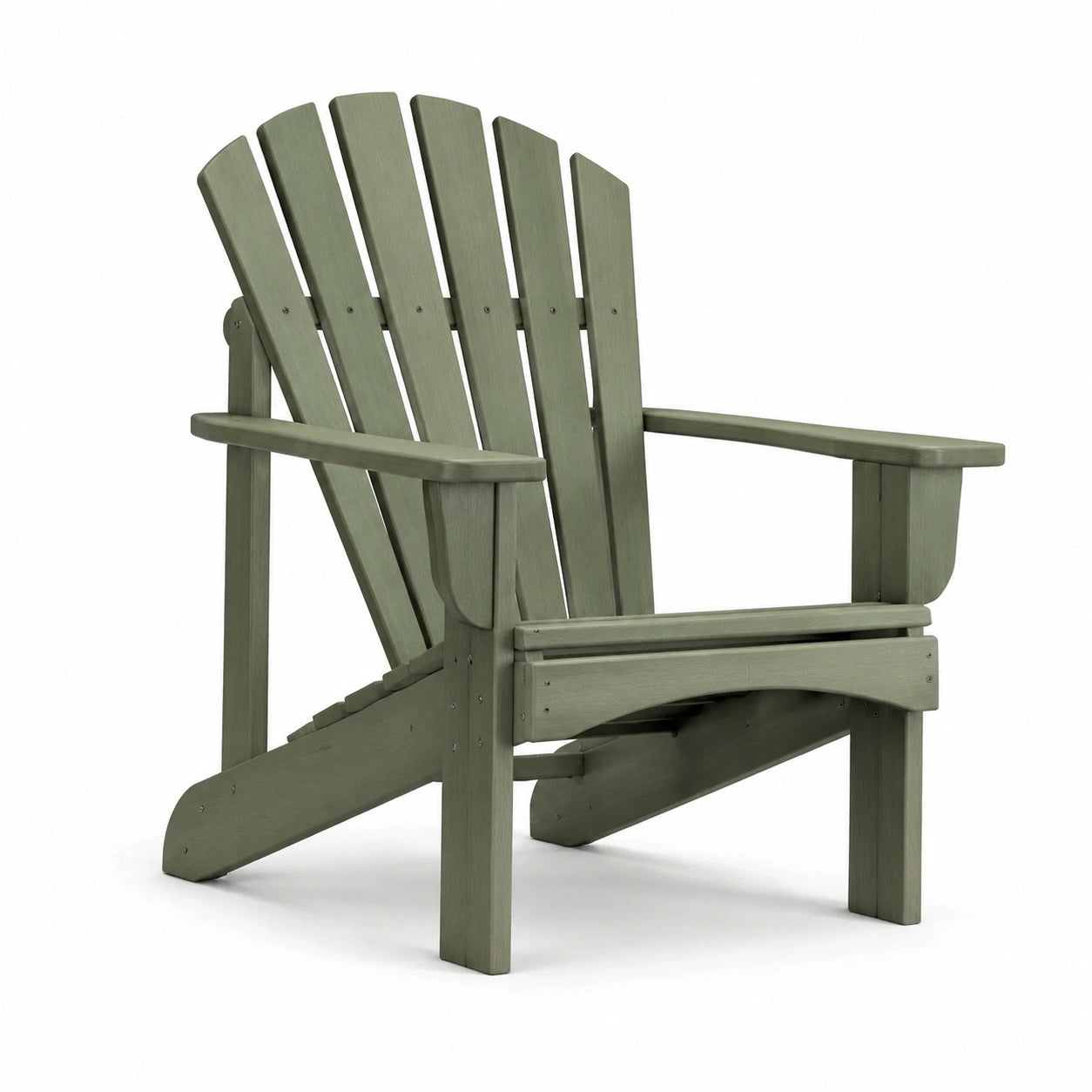 Fauteuil Adirondack en matériau composite vert sauge avec accoudoirs, 76 × 84 × 91 cm